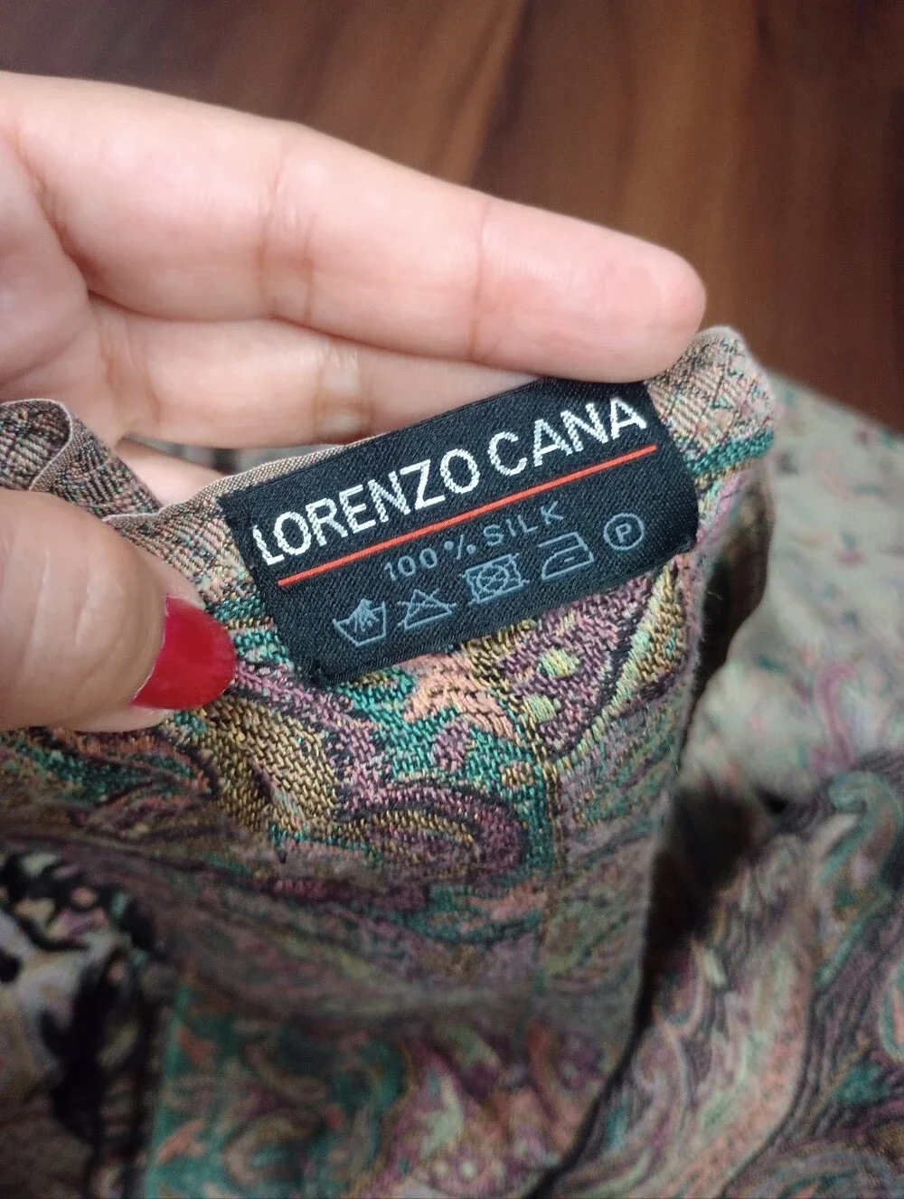 Lorenzo Cana Washable Silk Paisley Print Scarf